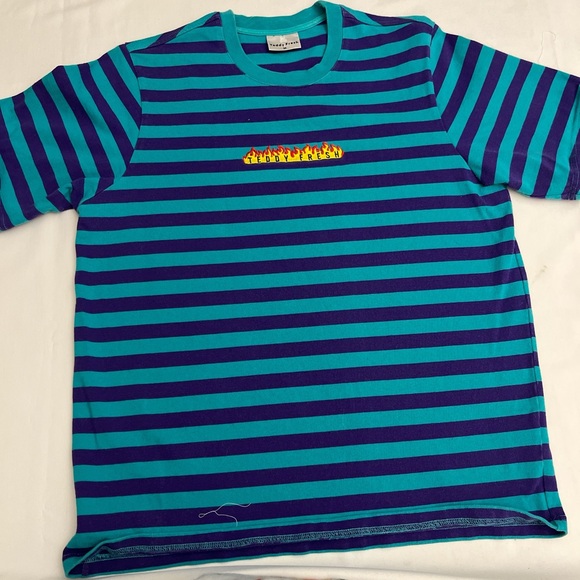 Teddy Fresh Blue and Purple Striped Adult Tee - Picture 1 of 5